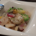 中華処 青天 - 旬の野菜と海鮮の炒め物