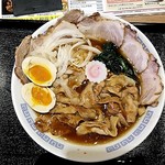 麺屋 ひしお - 肉盛り生一本醤油+チャーシュー+味玉①