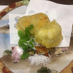 あなごと日本酒 なかむら - 穴子と新蓮根の天ぷら