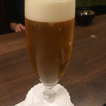 あなごと日本酒 なかむら - まずはエビスビールで喉の渇きを癒しましょう～