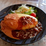 モアザン 地産地消カフェ　ぷくぷく - まんぷくWソースオムライス