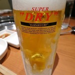 韓流やきにく瑞園 - 生ビールアサヒスーパードライ税抜380円