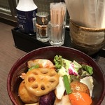 大戸屋 - ミニ鶏と野菜の黒酢あん定食