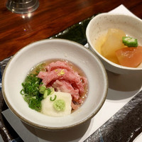 肉割烹 肉かぶく - 特選A5サーロインと山芋と出汁香る肉そうめん