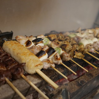 Each Grilled skewer is grilled over charcoal.