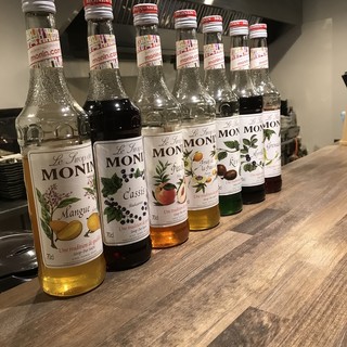 Full range of non-alcoholic cocktails