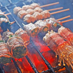 Tsukamidori - 備長炭で焼くので均等に通り、肉と野菜の旨みがギュッと凝縮