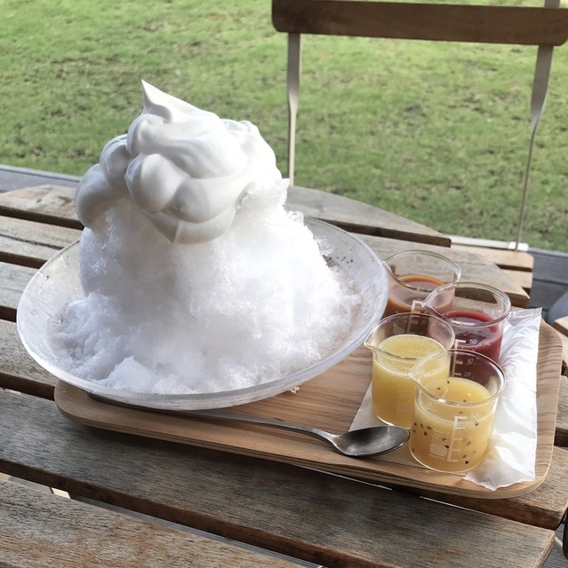シロップ3種付きのカキ氷 By ハロ八口 アリエール グー 越後石山 ケーキ 食べログ