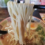 大砲ラーメン 本店 - 低加水なのに滑らかコシと粘りを感じる自家製麺