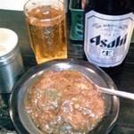 もっつん？ - 究極のもつカレー煮込＋中瓶ビール