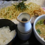 会津ラーメン 和 - 濃厚青じそ塩つけ麺+味玉