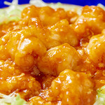 16. Peeled shrimp simmered in spicy chili sauce