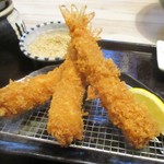 みな豚 - 海老フライ定食 3本 1,190円（税別）。　　　　　　2019.07.27