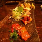 鶏屋 國型製作所 - 2011年12月撮影　鶏お造り盛り合わせ