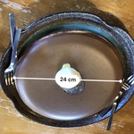 とんぼ玉&Cafe 小さな探究室 - ホットケーキダブルサイズ・破格の400円！ 本当はこれ逆さまの向きが正解なの。24cmって表示が逆になってしまったので泣く泣く逆のままアップ。