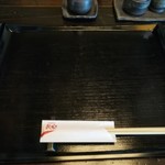 鰻楽 - お盆と割りばしが置いてありました