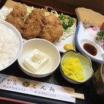 とん㐂 - 刺身➕ヒレカツ定食 1200円