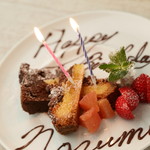 O RESTO la med. - デザートプレート　メッセージ、花火をご用意