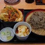 Yoshinoya - えびとかき揚げ天重(小)とろろつけそばセット