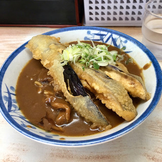 一休 - カレーそば600円+ナス天100円