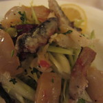 トラットリア シチリアーナ・ドンチッチョ - プンタレッレとツブ貝、燻製ホタテのサラダ1