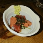 源氏 - ３杯目のアテは中トロ入りの山かけ