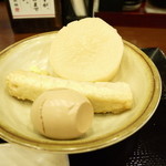 丸亀製麺 - 讃岐おでん（たまご、大根、ゴボウ天）