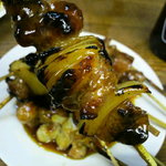 カミヤ - 激安！串５本３５０円♪ガツ刺し３５０円、レバ刺し３５０円♪