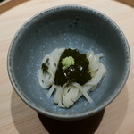 温石 - 稲庭うどんと鮑の肝