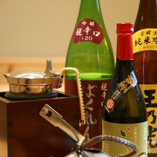 常時15銘柄以上の日本酒をご用意しております