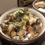 うどん酒場 萬斎 - あさりと明太子の紹興酒むし