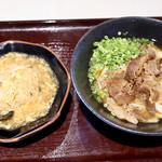 東京 肉芝 - 肉芝うどん＋あんかけ炒飯