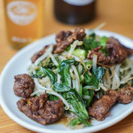 宝来家 - "韭菜豬肝（ニラレバ、ぶたきもとこみらのいためもの）"