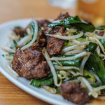 宝来家 - "韭菜豬肝（ニラレバ、ぶたきもとこみらのいためもの）"