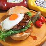 Teriyaki fried egg burger