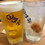 焼鳥 骨付鳥 田中屋 - ビール＆梅チュー