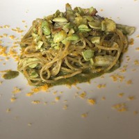 RESTAURANT DAZZLE - 鱧と夏野菜　大葉のジェノベーゼ・ソース　卵黄のカラスミ仕上げ