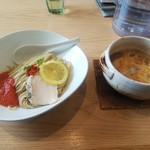 麺や厨 - 濃厚海老つけ麺９００円＋シメリゾット１００円
