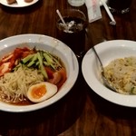 上海華龍 - 【2019.7.31(水)】本日の日替わり①(特製冷麺＋五目チャーハン)780円