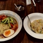 Shanhai Karyuu - 【2019.7.31(水)】本日の日替わり①(特製冷麺＋五目チャーハン)780円