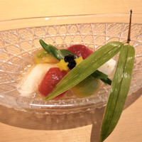 川梅 懐石・鮨 - 付出し　長芋ソーメン