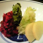 鈴よし - 出し巻き玉子膳 1200円 の香の物