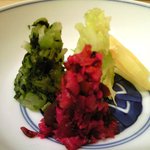 鈴よし - 出し巻き玉子膳 1200円 の香の物