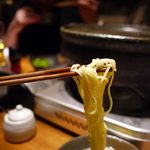 焼鳥・元気 - 細い乾麺も～こんな風に