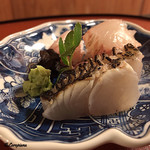 御料理 寺沢 - 鱸 焼霜､鮃､鮃 縁側