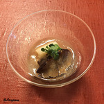 御料理 寺沢 - 煮鮑と芋茎 柑橘ｼﾞｭﾚ掛け