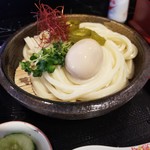 まさか - 牛ホルモンつけ麺のうどんです！