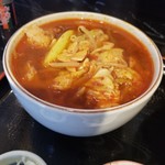 まさか - 牛ホルモンつけ麺(大辛)　890円