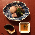 御料理 寺沢 - 向付 割醤油と柑橘ﾎﾟﾝ酢