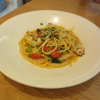 Cucina del NABUCCO - タコと九条ネギのアーリオオーリオ（グルテンフリーのパスタ）